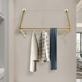 thumbnail image 1 of Gold Iron Wall-Mounted Clothes Rack, Retro Style Garment Display for Home, Boutique, and Laundry Room, 1 of 8