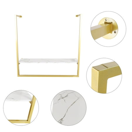 Gold Iron Wood Clothing Display Rack, 39.37×39.37in 165Lbs Capacity Tiered Garment Rack for Home Retail Commercial Use