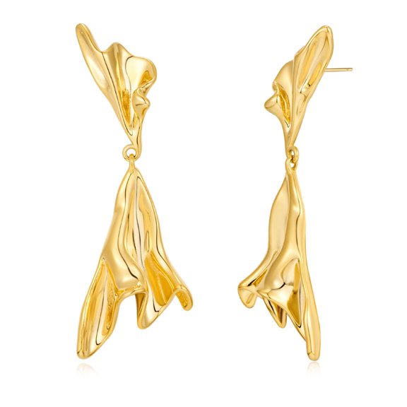 HETICA Gold Irregular Abstract Geometric Drop Earrings for Women, Hypoallergenic Geometric Boho Earrings Jewelry Gifts for Women