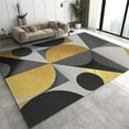 thumbnail image 1 of Gold Irregular Geometry Area Carpet, Modern Minimalism Rugs for Living Room, Floor Rugs Machine Washable Breathable Soft Anti-Skid for Family Bedside Bedroom Study Sofa 3x4ft, 1 of 7