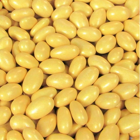 Gold Jordan Almonds by Its Delish, 2 LBS Bulk Candied Almond Nut with Sweet Hard Candy Coating - Bulk Wedding Favors and Party Buffets, Gold Theme Parties - Vegan & Kosher