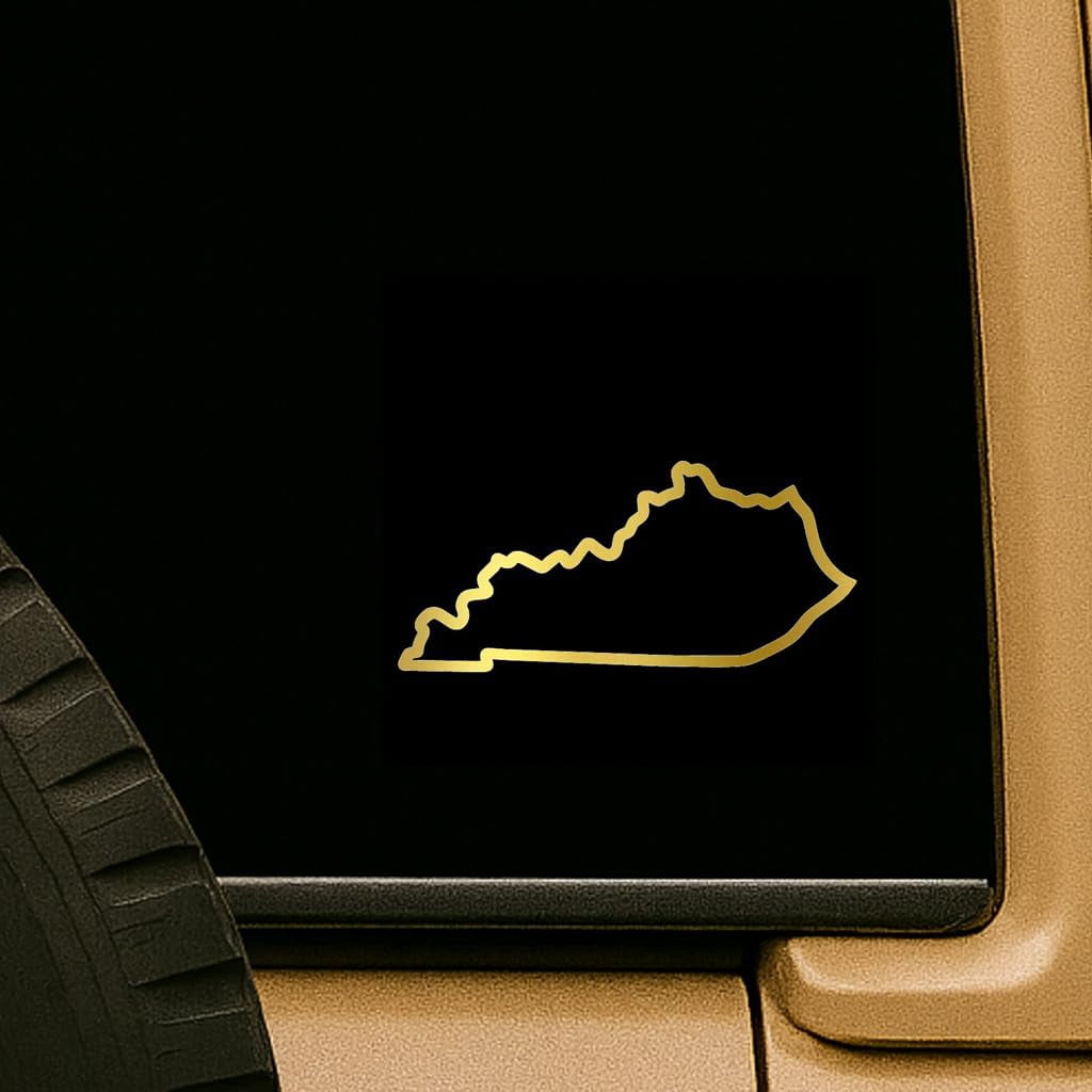 Gold Kentucky State Outline Map Silhouette USA Sticker Decal Vinyl ...