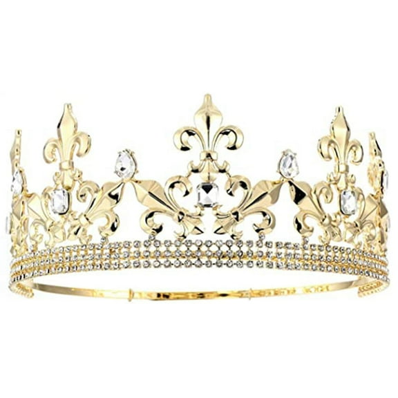 Gold King Crown For Men Adjustable Imperial Medieval Birthday Crown Prom