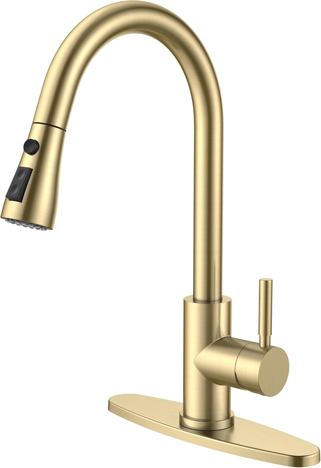 Gold Kitchen Faucet with Pull Down Sprayer, High Arc Single Handle ...