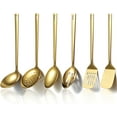 thumbnail image 1 of Gold Kitchen Utensils Set 6pcs, Titanium Plating Stainless Steel Cooking Utensils Set, Heavy Duty Kitchen Tools Spatulas Set, Home Essentials Kitchen Gadgets Accessories, 1 of 16