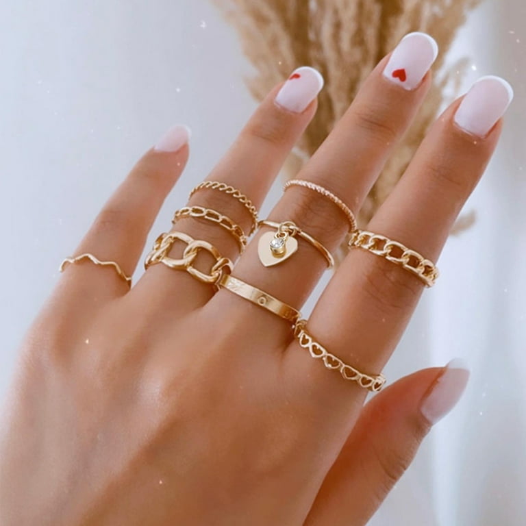 Gold Knuckle Rings Set DIY Butterfly Rings Adjustable Open Ring for Party Nightclubs Outfit Accessory J4256