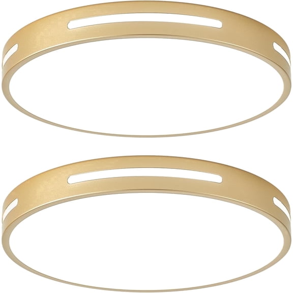 Wheatronic 15-Inch 36W LED Flush Mount Light, Gold, 5CCT Dimmable 2-Pack for Bedroom, Kitchen, Bathroom