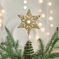 thumbnail image 1 of Gold LED Christmas Tree Topper, 10 Inch Glitter Five-Pointed Star with Built-in Lights - Plastic Tree Top Decoration for Indoor & Outdoor Gold, 1 of 6