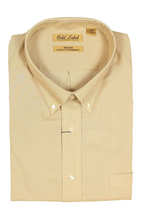 Big and Tall Non-Iron Wrinkle-Resistant Men's Long Sleeve Casual Shirt (Chino 010, Large Tall, LT)
