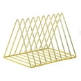 thumbnail image 1 of Gold Lai Li Metal Magazine Rack, Gold Magazine Rack, Triangle Desktop Bookshelf, Modern Record Rack, Office Magazine Rack, Cd, Magazine, 1 of 3