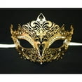 thumbnail image 1 of Gold Laser Cut Metal Mask Venetian Mask with Crystals, 1 of 1