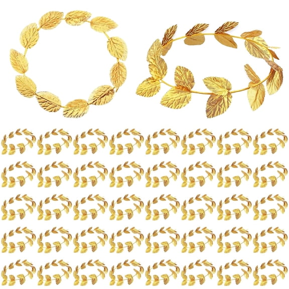 Gold Laurel Crown Gold Leaf Greek Goddess Costume Headpiece for Women Toga Party Decoration Accessories(12 Pcs)
