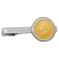 thumbnail image 1 of Gold-Layered Indian Penny Silvertone Coin Tie Clip, 1 of 4