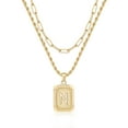 thumbnail image 1 of Gold Layered Initial Necklaces for Women 14K Gold Plated Paperclip Link Rope Chain Initial Pendant Necklaces for Women Jewelry Gifts, 1 of 7