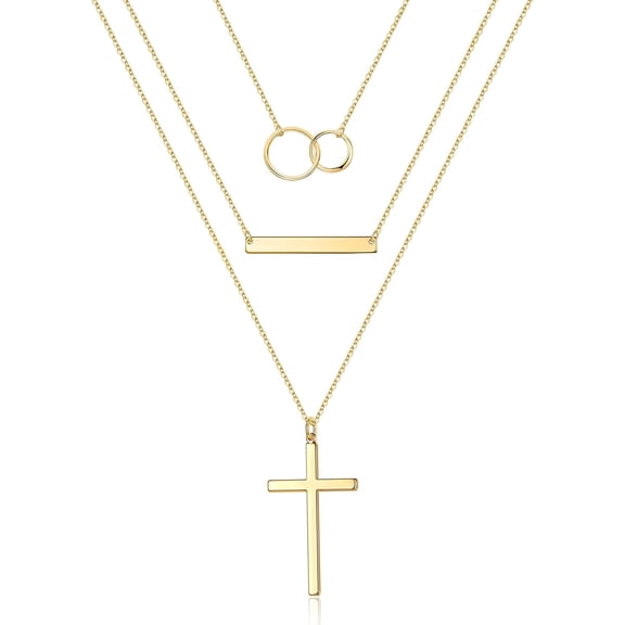 Gold Layered Necklaces For Women - 14K Gold Plated Handmade Multilayer Bar Pearls Coin Disc Moon Butterfly Medallion Adjustable Dainty Layered Choker Necklaces For Women Jewelry[o1360]