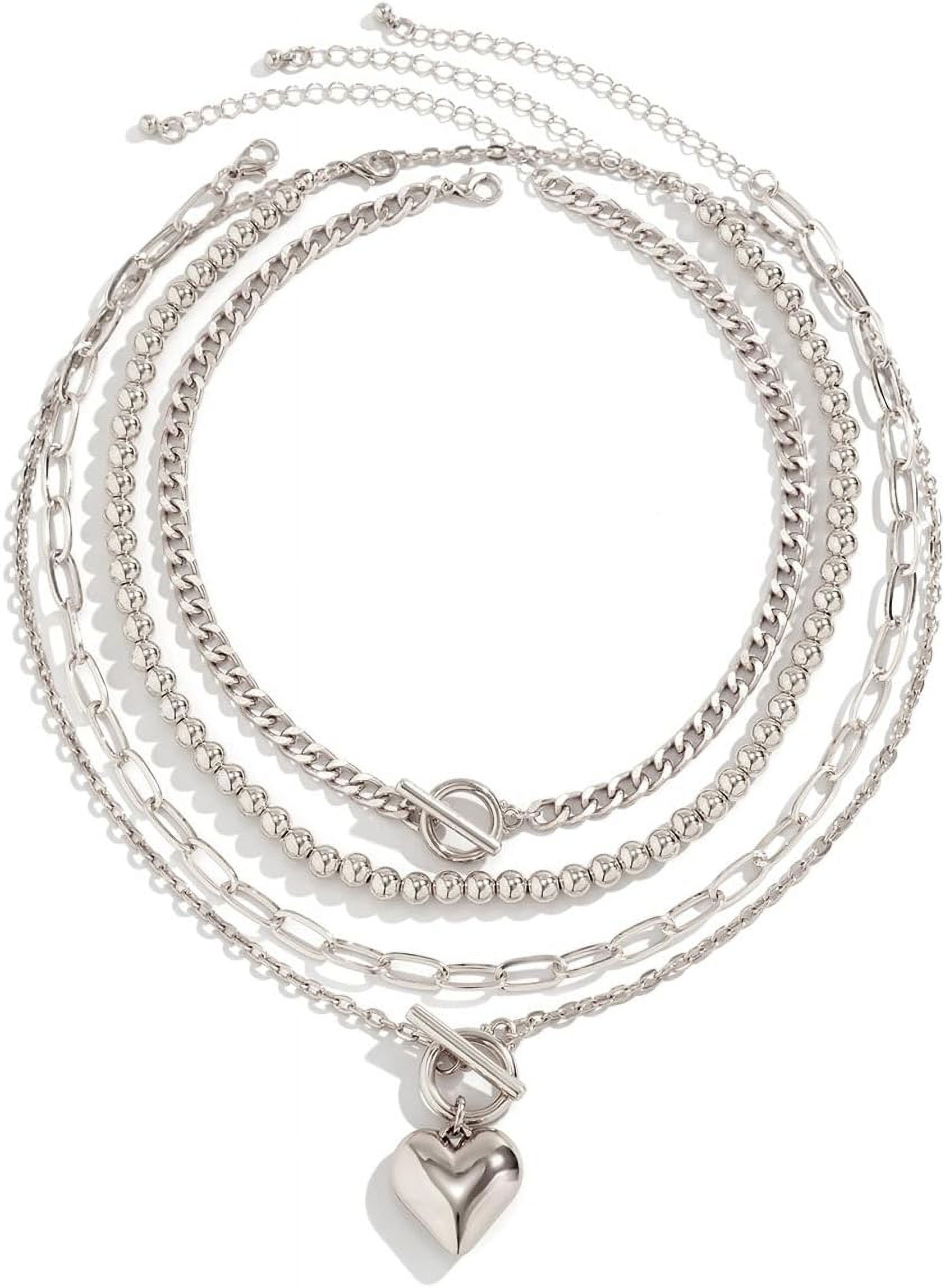 ORAZIO 14K Gold Layered Initial Necklace Set For Women - A-Z Letter Pendant, Paperclip & Snake Chains, Adjustable, Dainty Layering Jewelry