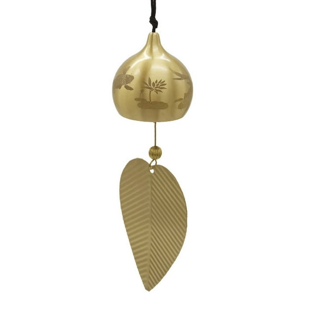 Gold Leaf Bell for Good Luck Wealth and Safe Window Door Home Pendant ...