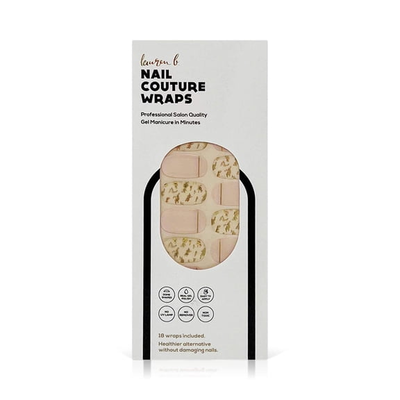 Gold Leaf Blush Gel Nail Wrap Easy Non-Toxic No Dry Time