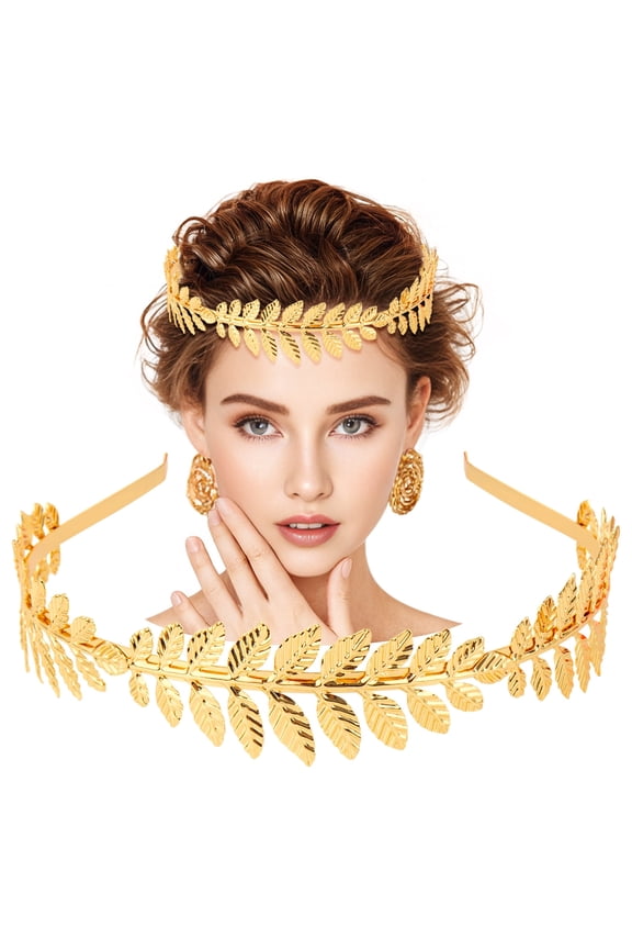 Gold Leaf Branch Hair Band, Goddess Crown Headband Bridal Headpiece for Weddings, Decorating, Photography, Festivals