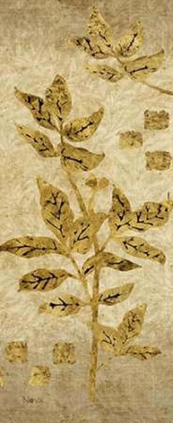 Gold Leaf Branches Panel II Canvas Art - Studio Nova (10 x 20)