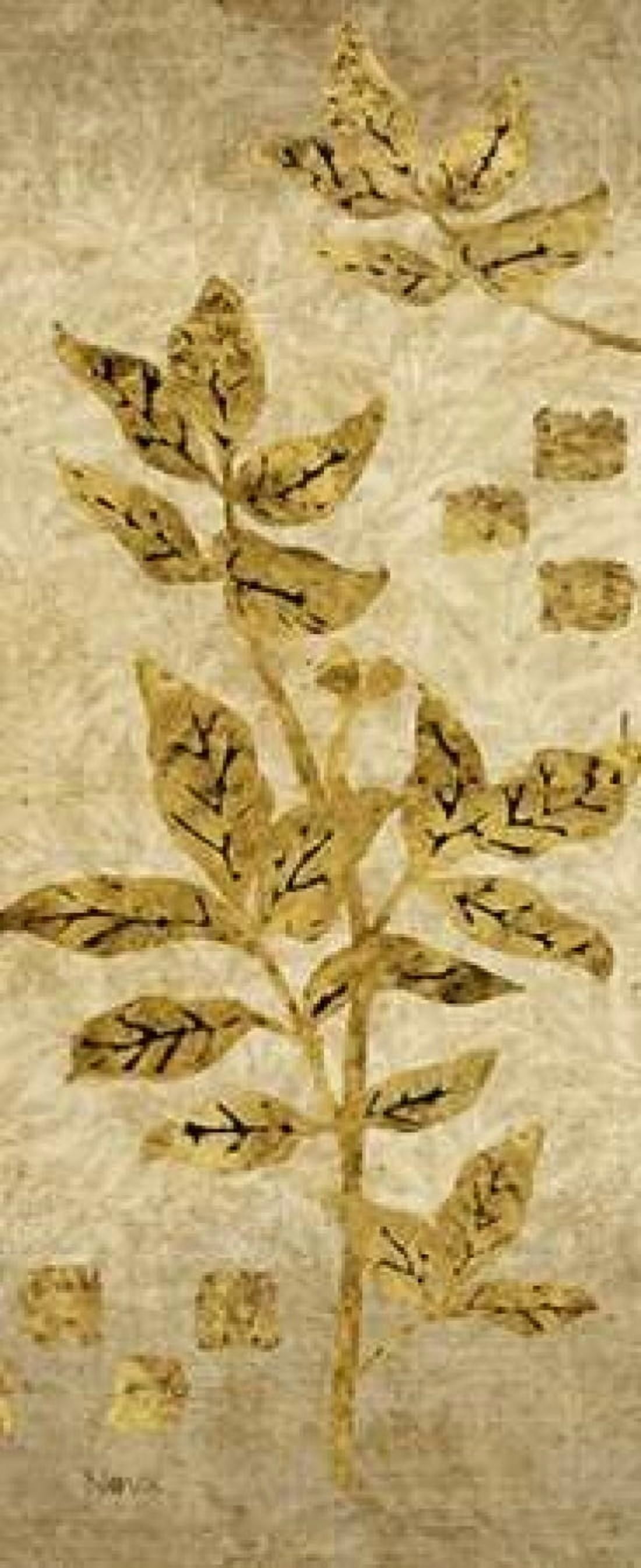 Gold Leaf Branches Panel II Canvas Art - Studio Nova (24 x 48)