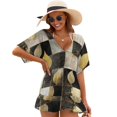 thumbnail image 1 of Gold Leaf Checkered Pattern Women's Luxury Party Dress Evening Dresses Ladies Cover Ups, 1 of 6
