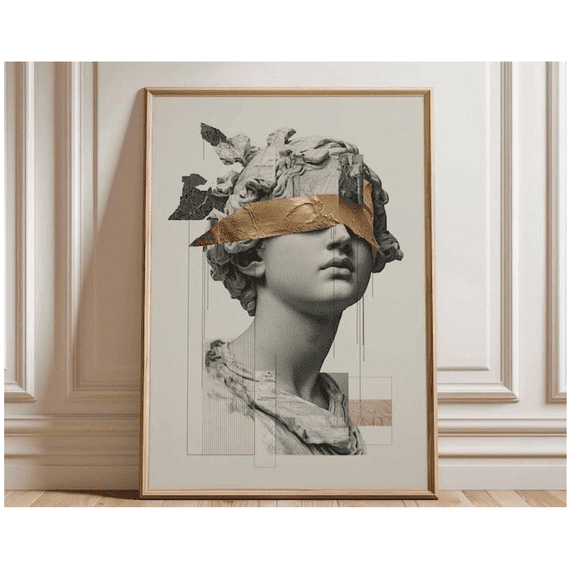 Gold Leaf Greek Statue Classical Bust Wall Art