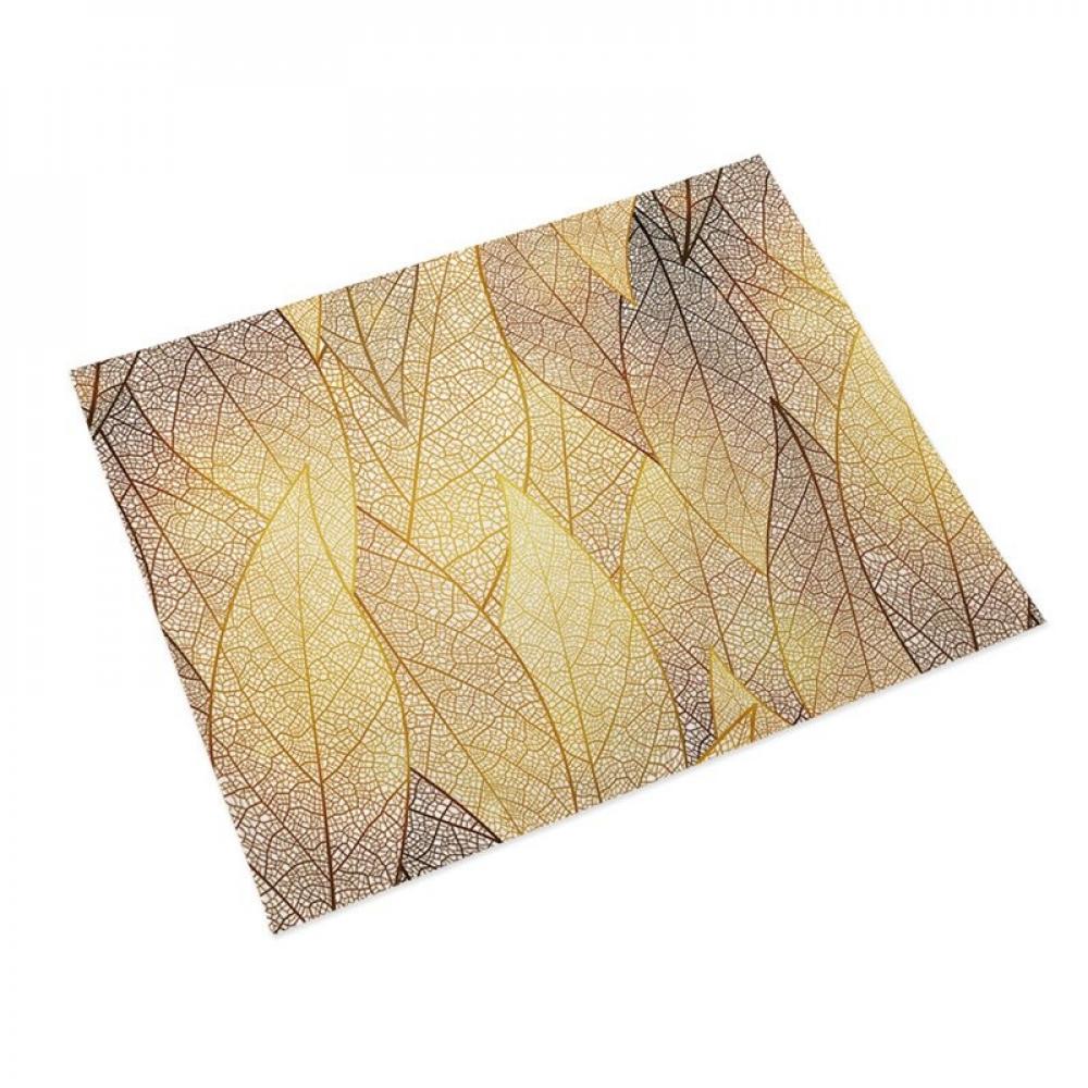 Gold Leaf Placemat Coffee Table Tablecloths Cotton Linen Placemats