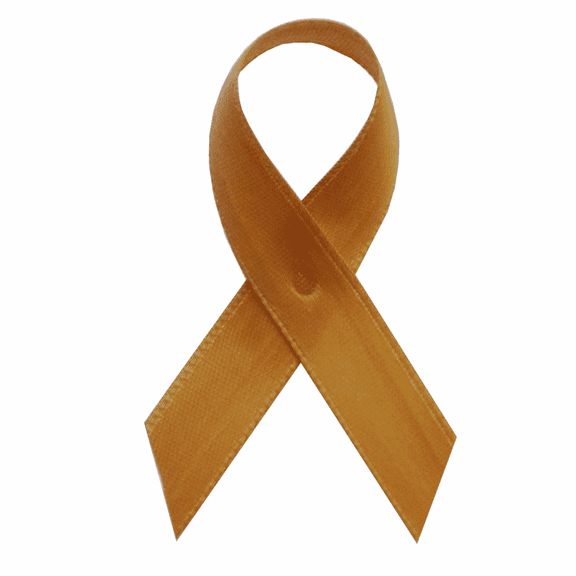 Gold Leaf Satin Awareness Ribbons - Bag of 250 Fabric Ribbons w/ Safety Pins