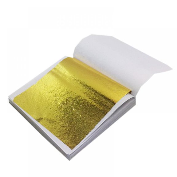 Gold Leaf Sheets - 100 Gold Foil Sheets - 9 x 9 cm Multipurpose Gold Leaf for Nails, Art & DIY Projects, Picture Frames, Home Walls, Interior and Multi Artistic Decoration (Foil)