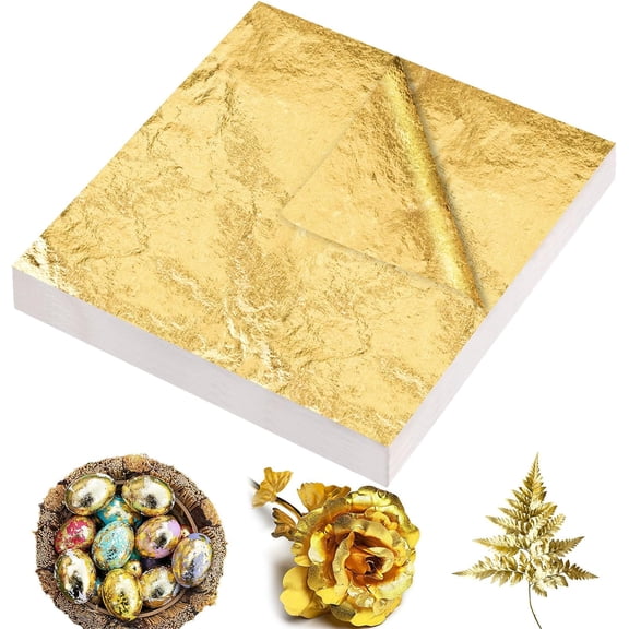 Gold Leaf Sheets, 200/400 Pcs Available, Gold Foil Sheets, Gold Flakes for Art & DIY Projects, Resin, Gilding Crafting, Nails, Furniture, Home Decor - 5.5" (200)
