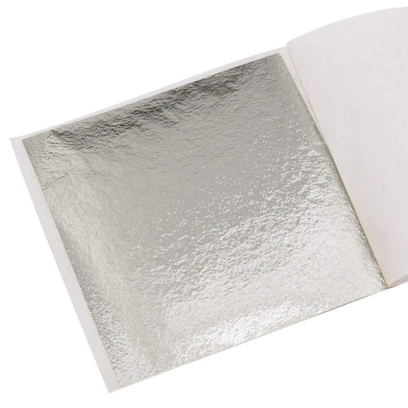 VOGDORA Gold Leaf Sheets for Art, 100 Sheets Silver Foil Multipurpose for Home, Wall, Frame, Ceiling, Furniture Decoration, 3.15 by 3.35 Inches