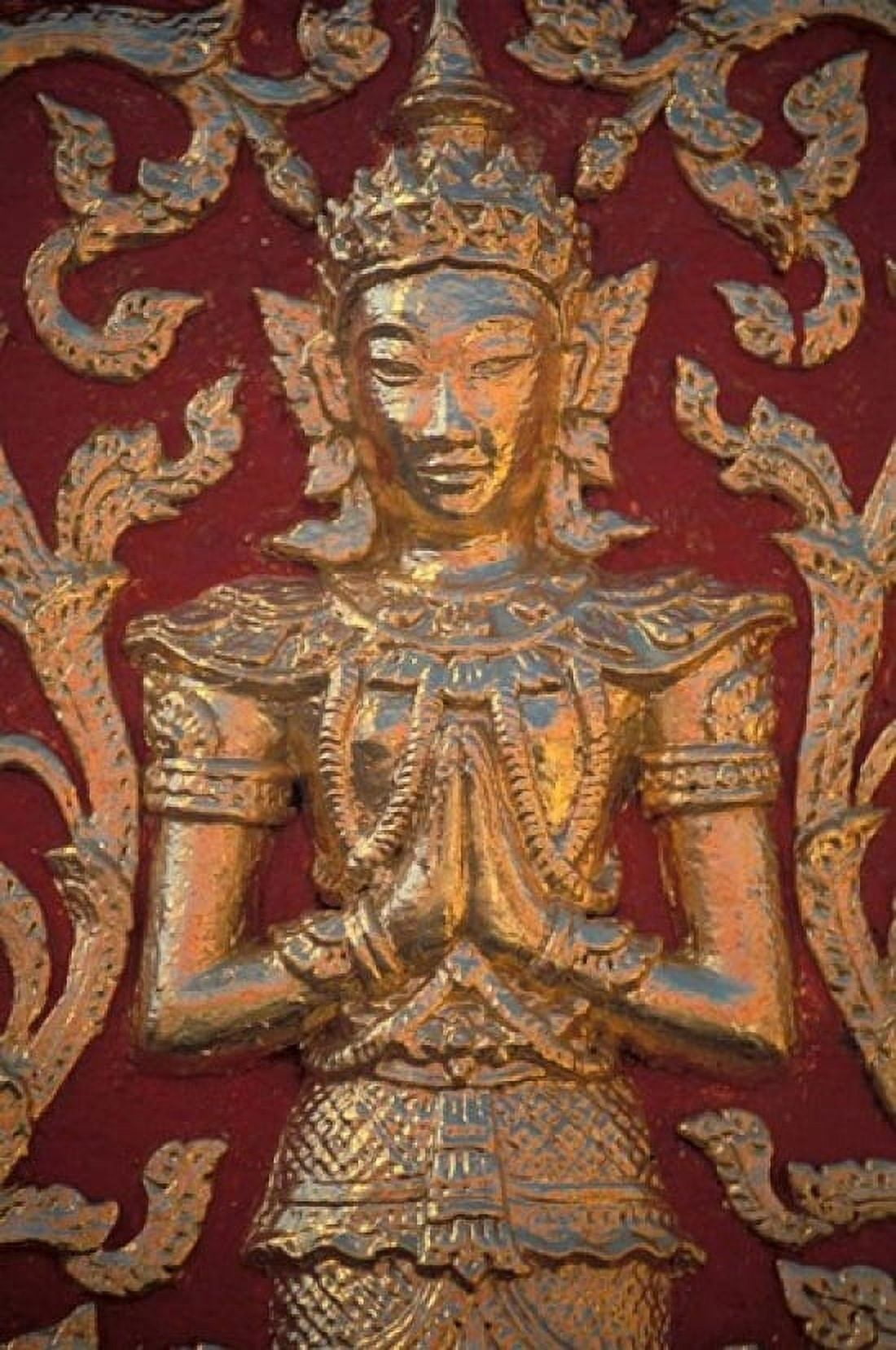 Gold Leafed Deatil at Wat Doi Suthep Chiang Mai Thailand Canvas Art - Claudia Adams DanitaDelimont (24 x 36)
