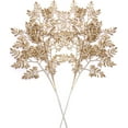 thumbnail image 1 of Gold Leaves Decorations for Christmas Artificial Golden Plants Fake Leaf - 17 Inch 5 Pack, Faux Foliage Simulation Flowers Grass Xmas Decor Plant Bushes Indoor Outdoor Wedding Table Centerpiece DIY, 1 of 5