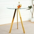 thumbnail image 1 of Gold- Legs Round Glass Dining Table, 31.5" Tempered Top, Stylish For Kitchen And Living Room Modern Clear With Legs, Home, 1 of 6