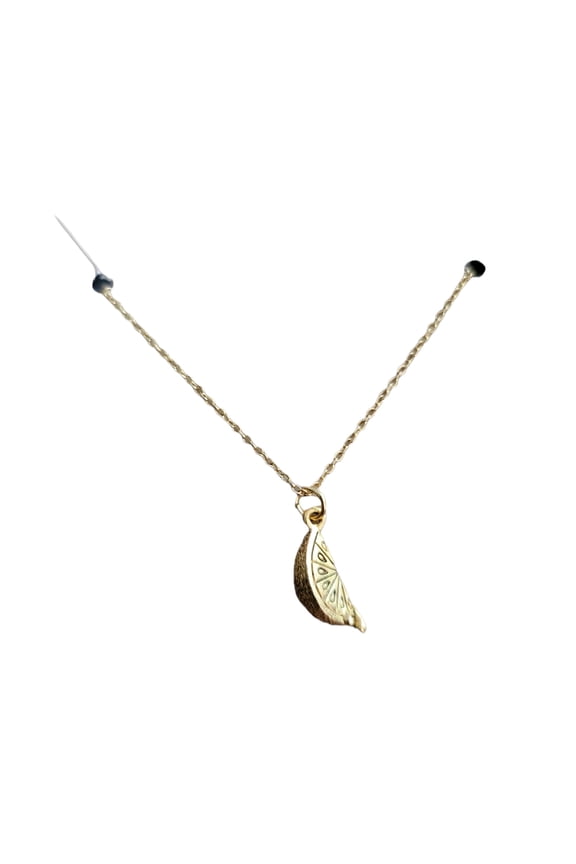 Gold Lemon Charm Pendant Necklace