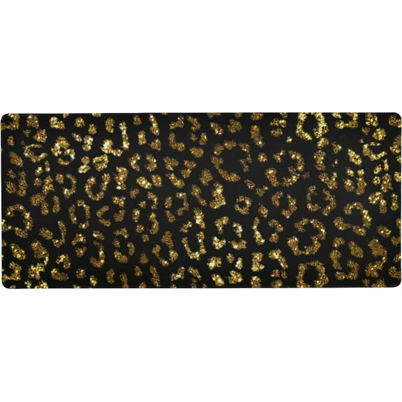 Gold Leopard Cheetah Print Animal Skin Large Gaming Mouse Pad Big Mousepad Mice Keyboard Mat with Non-Slip Rubber Base for Computer Laptop Home & Office, 31.5 X 11.8 inch