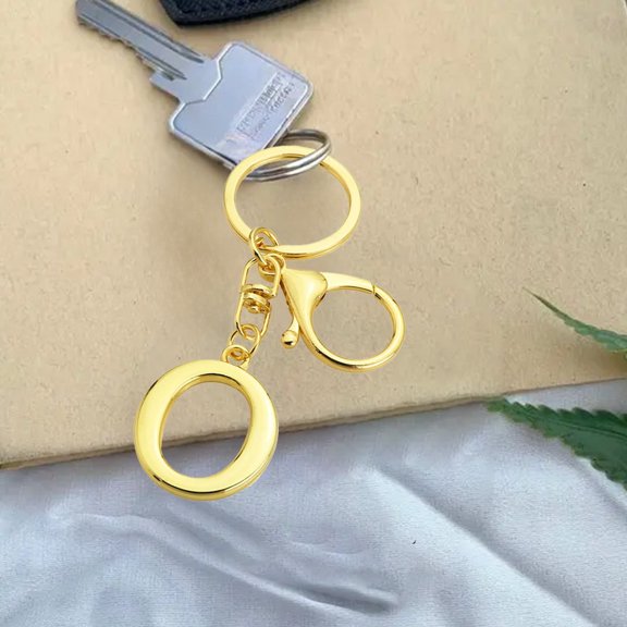 Gold Letter Keychain A–Z | Metal Alloy Initial Pendant | Personalized Monogram Accessory for Keys, Bags, Wallets | Durable Rust-Resistant | Giftable Design