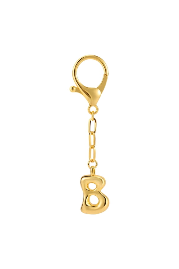 Gold Letter Keychain Charm Durable Copper Metal Key Ring Accessory For Men Women Everyday Use Gold 10x2cm