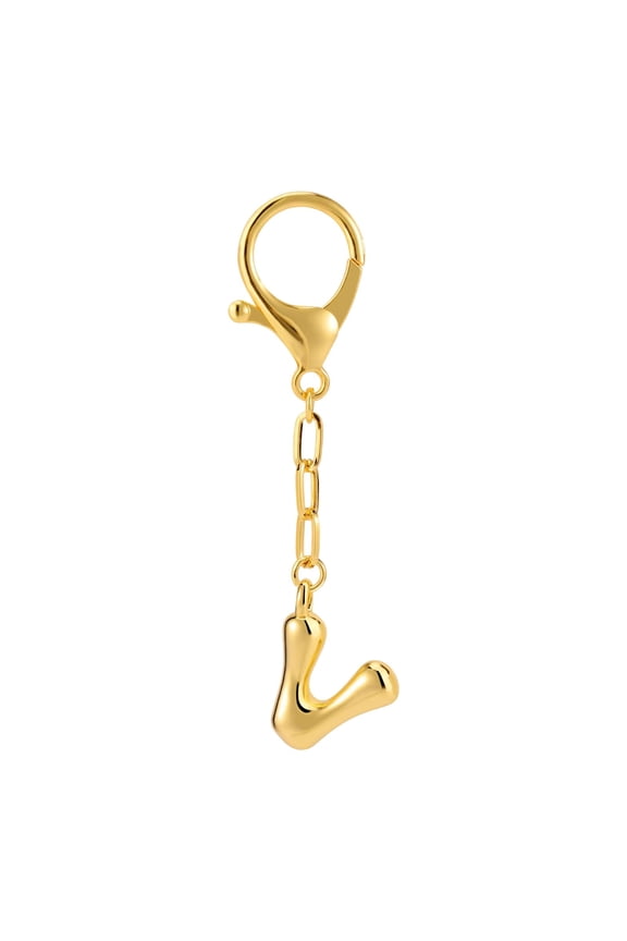 Gold Letter Keychain Charm Durable Copper Metal Key Ring Accessory For Men Women Everyday Use Gold 10x2cm