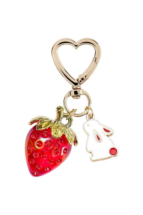 Gold Letter Keychain Charm Durable Copper Metal Key Ring Accessory For Men Women Everyday Use Red 7.3cm