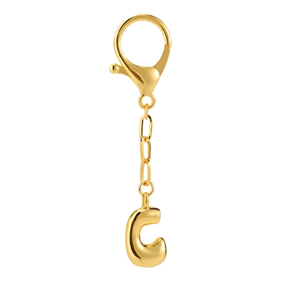 Gold Letter Keychain for Women Fashion Alphabet Charm Key Ring Stylish Durable Copper Metal Pendant Accessory for Bags and Purses