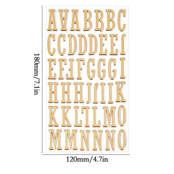 Gold Letter Stickers For Crafts,Self Adhesive Alphabet Stickers,Puffy Metallic Letter Decals,Scrapbook Journal Decoration Stickers,Gift Wrapping Personalization Letters,DIY Craft Embellishment Set