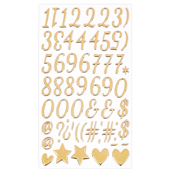 Gold Letter Stickers - DIY Journal Accessories for Scrapbooking, Gift Wrapping, and Decorations