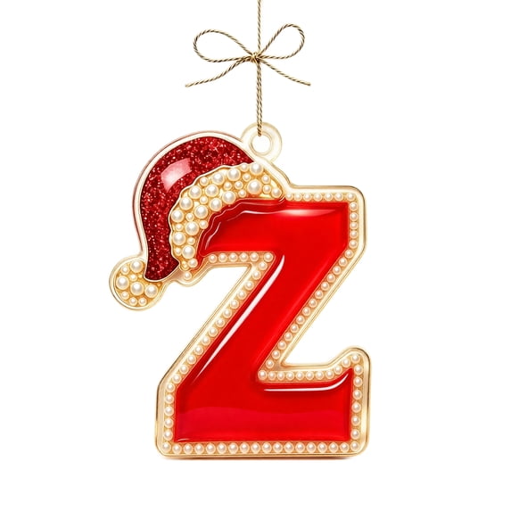 Gold Letter Wall Decor with Glossy Scarlet Finish, Double Sided Decorative Christmas Alphabet Hanging for Holiday Party Decorations, Festive Wall Hanging Xmas Tree Decoration