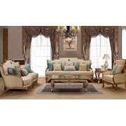 Gold & Light Beige Sofa Set 4Pcs Traditional Cosmos Furniture Majestic