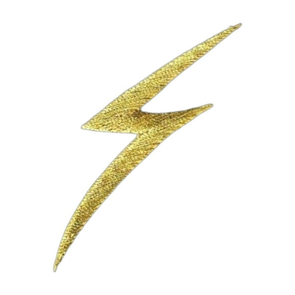 Gold - Lightning Bolt - Iron on Embroidered Patch Applique