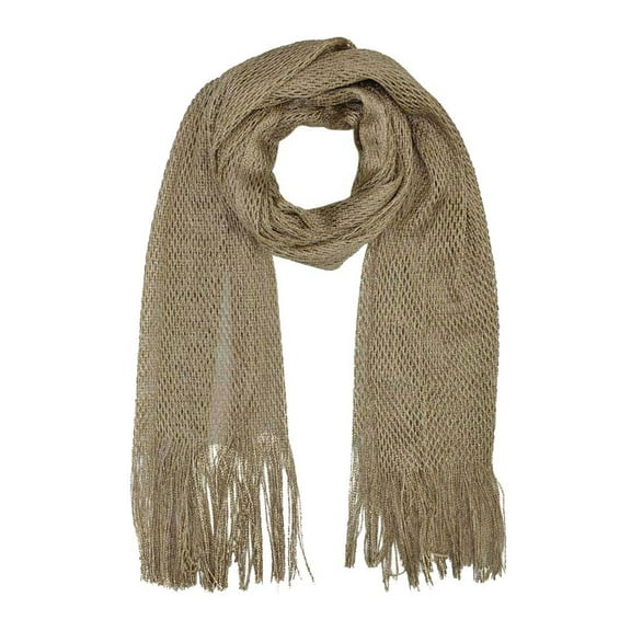Gold Lightweight Mesh Metallic Scarf