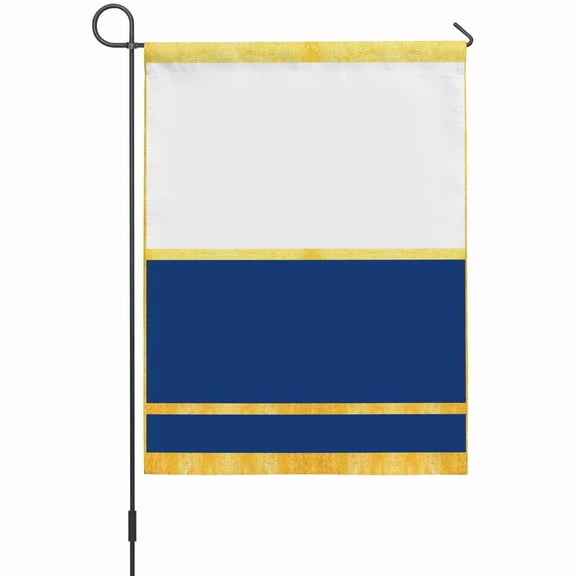 Gold Line Garden Flag 12 x 18 Inches, Navy Blue Color Block Rectangular Geometric Modern Weather Proof Outdoor Patio Flags Double Sided Small Garden Decoration for Yard Outside Home