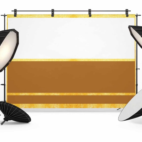 Gold Line Photography Backdrop 7x5FT, Brown Color Block Rectangular Geometric Modern Photo Backdrops, Background for Photography Studio Photo Studio Background, Back Drop for Photoshoot